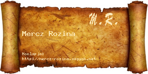 Mercz Rozina névjegykártya